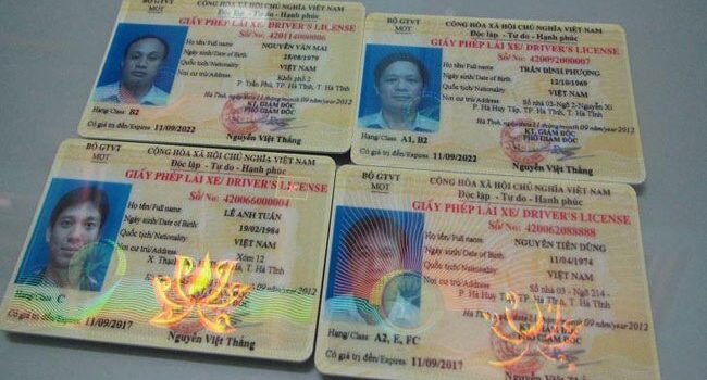 giấy phép lái xe ô tô tại Việt Nam